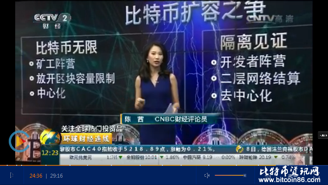 李启威上央视：CCTV 2财经播报全球热门投资品虚拟货币资讯